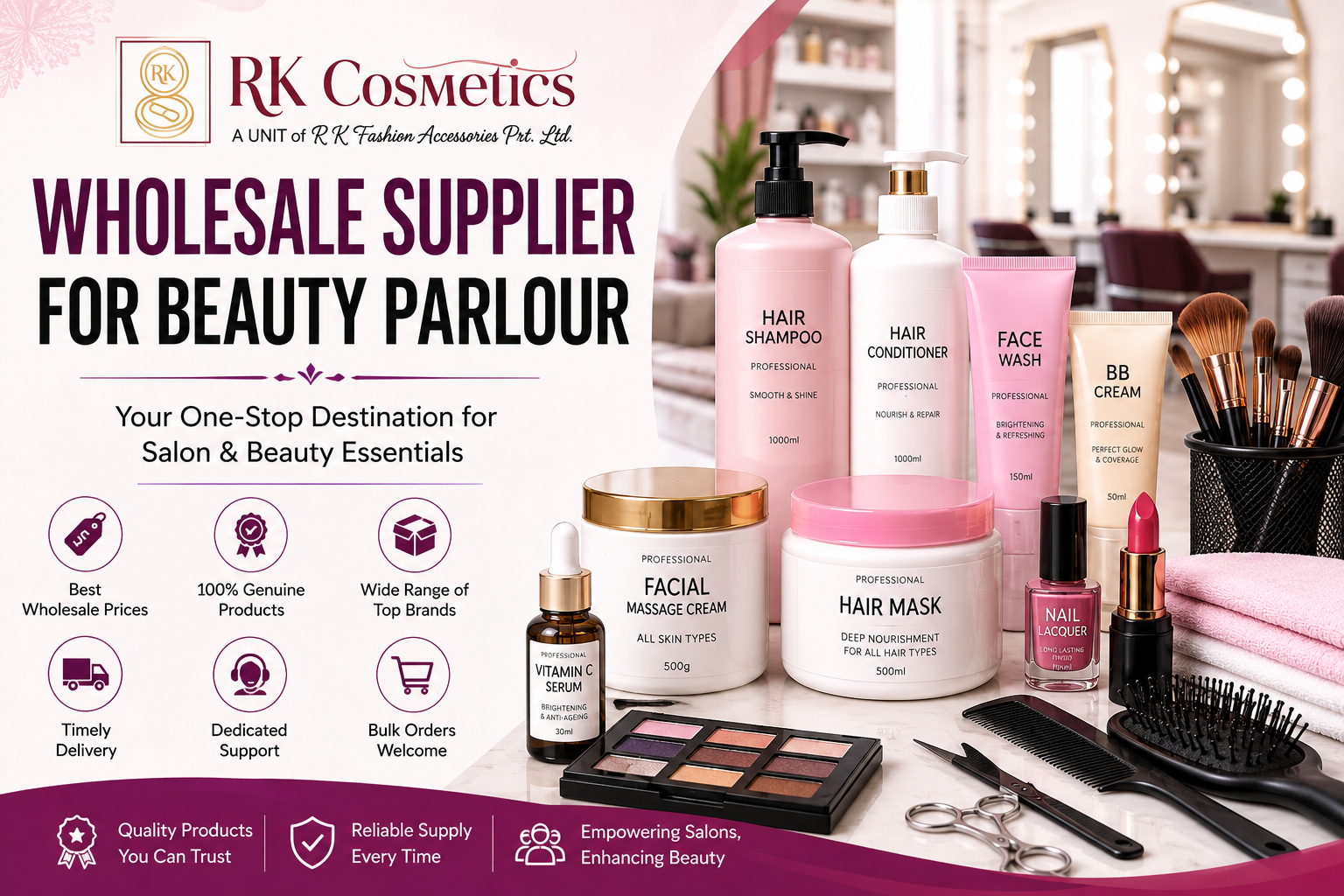 wholesale supplier for beauty parlour